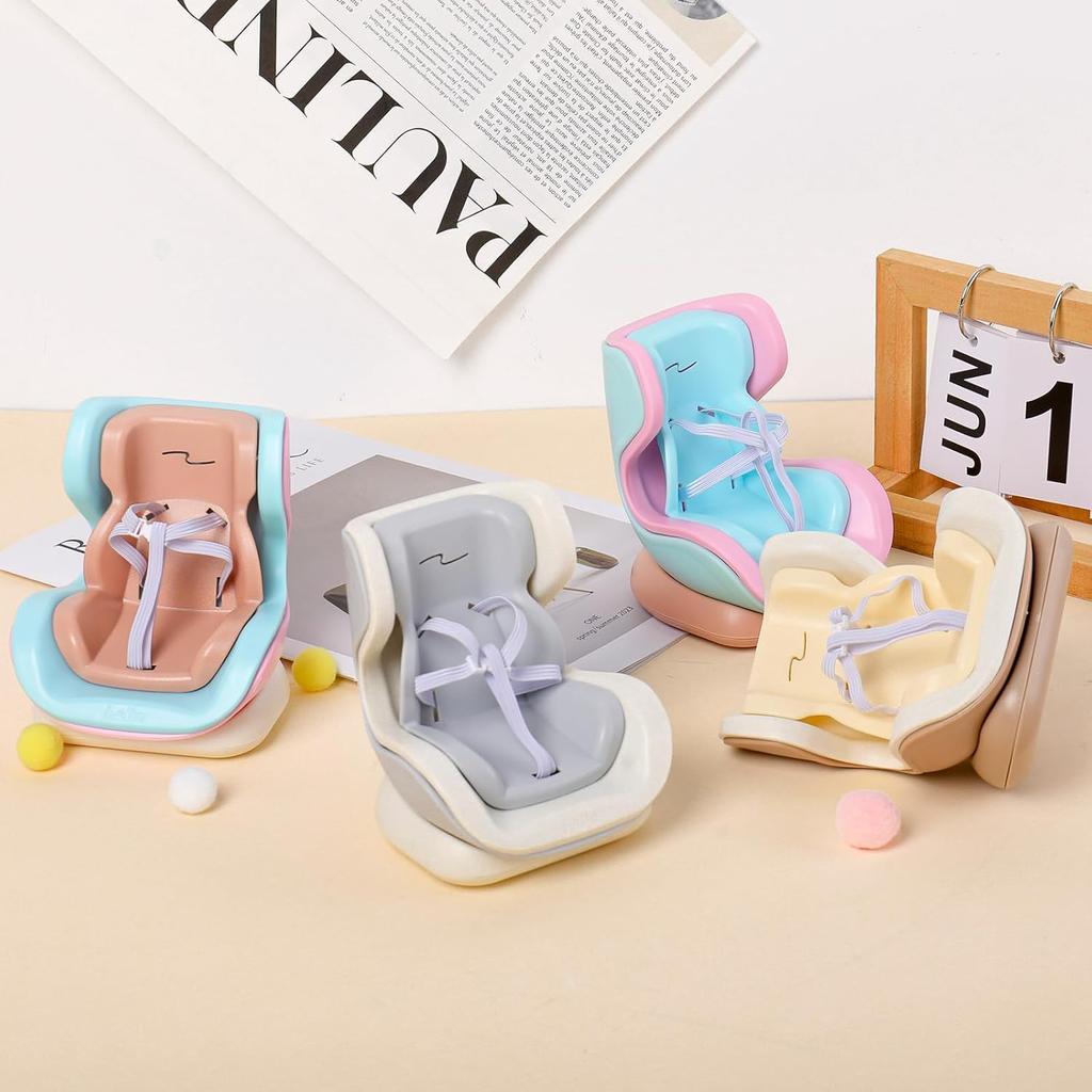 Yurika Plush Car Seat, Cute Doll Car Seat Vent Clip, Small Doll Safety Seat, Doll Stroller Car Ornament, Anti-Tilt Structure, Mini Doll Car Seat,