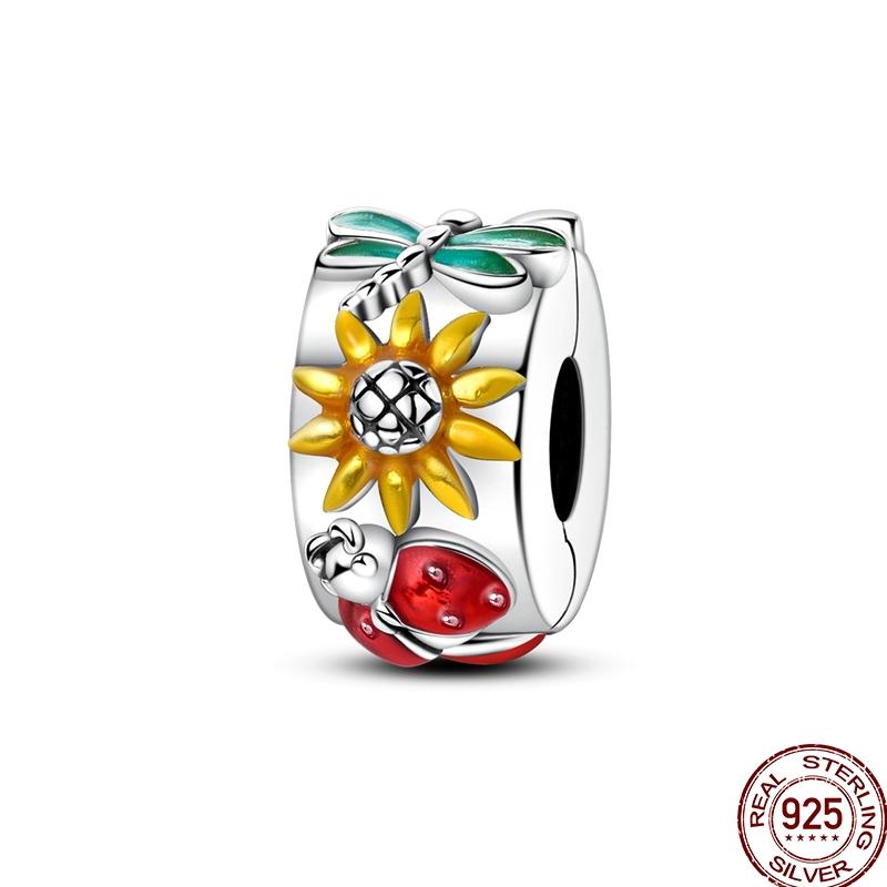 Genuine Copper Clasp Closure Cz Pave Clip Charms Daisy Bead Stopper Safety Chain Accessory Fit 3Mm Bangle Bracelet Fine Jewelry Clip