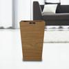 TATSU-CRAFT Bosk Basque Dustbin, Square, Large, 9.3L, Brown, Stylish, Compact, with Lid, Space-Saving Design for Kitchen, Living Room, Home, Office,