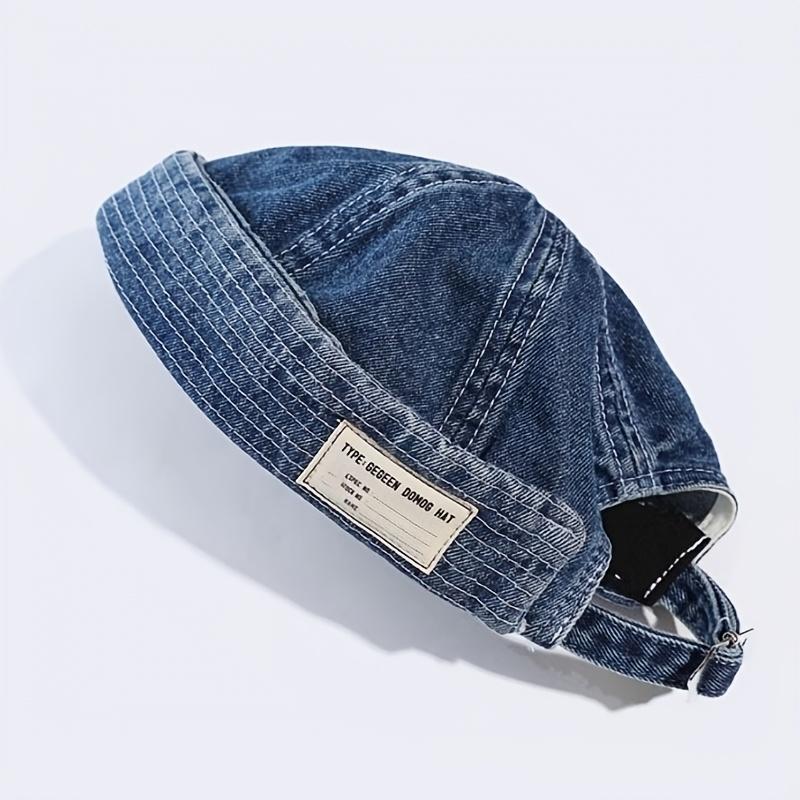1pc Men's Wrinkle Free Light Denim Hat, Retro Washed and Distressed Craftsmanship, Casual and Versatile Outdoor Sunshade Hat
