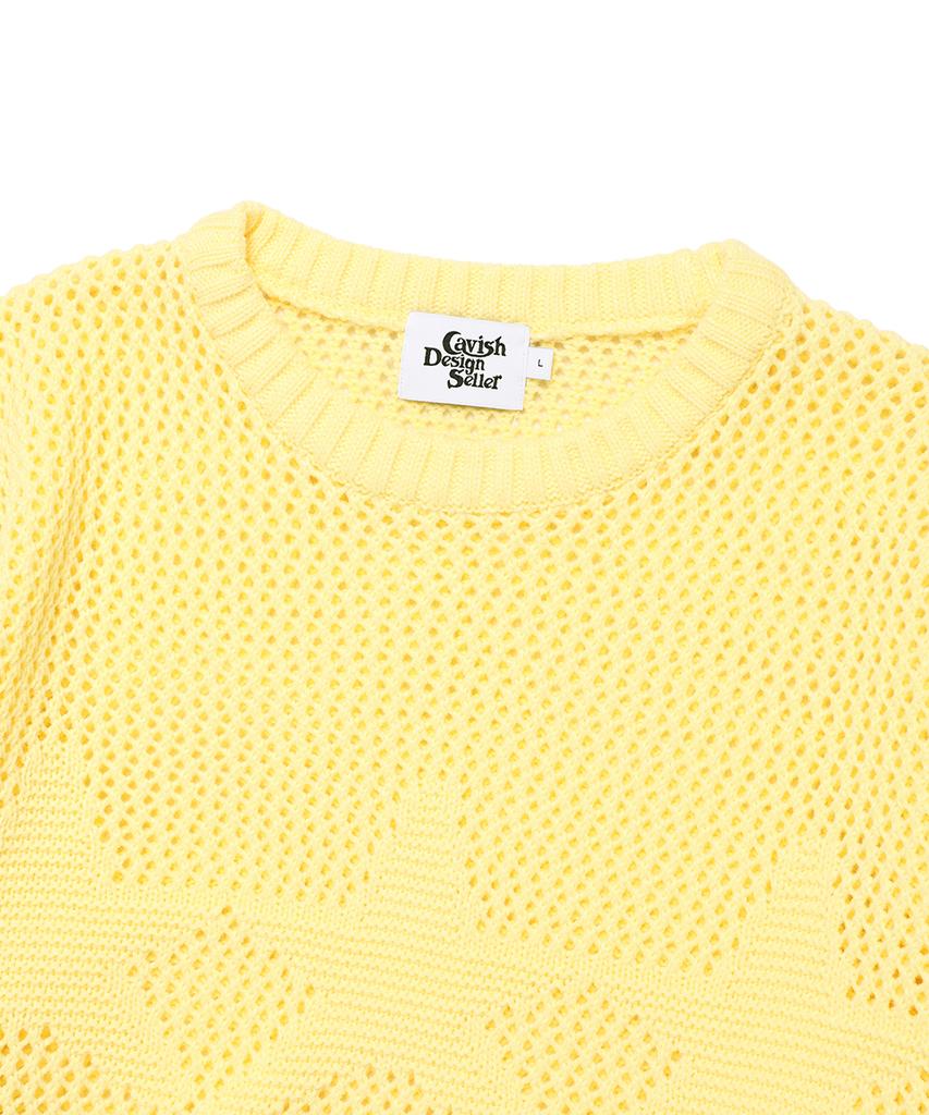 CAVISH Mesh Star Knit Sweater Yellow(Cv2Fsuk601A)