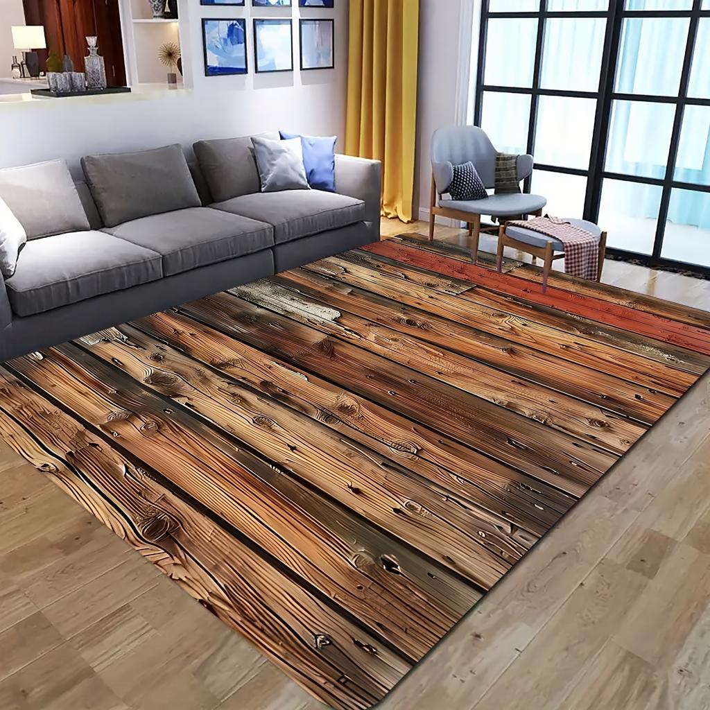 1PC Wooden Pattern Kitchen Rugs Non-Slip Home Door Mats Pop Design Bathroom Rug Bath Mat Carpet for Home Sink Laundry Decor