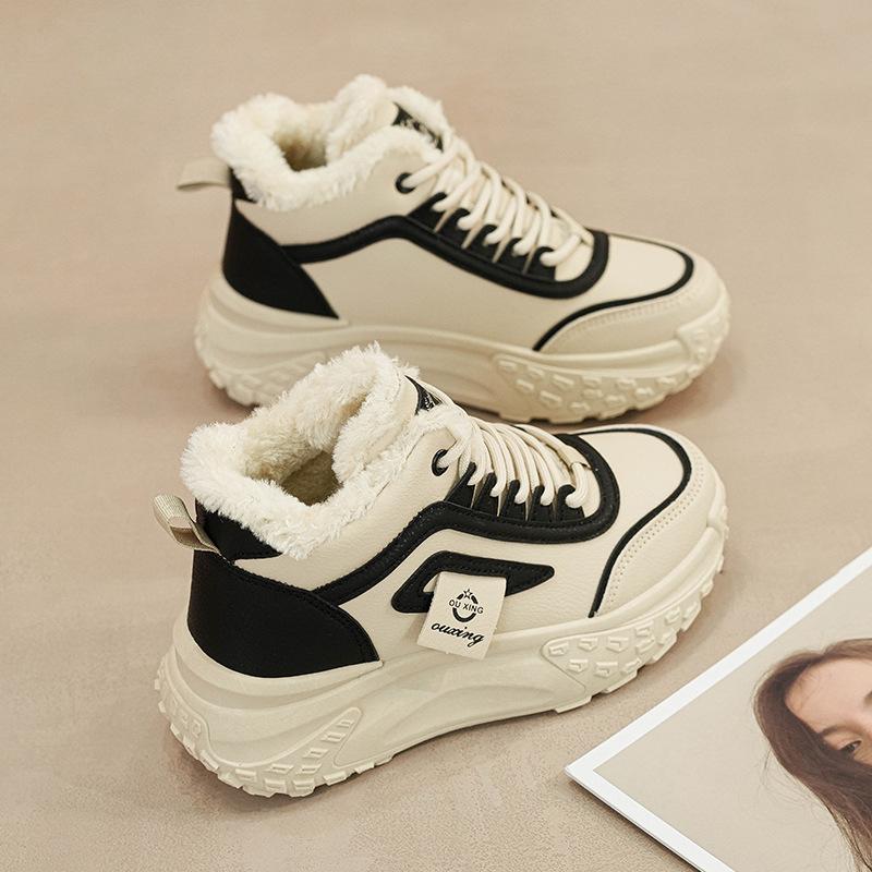 Winter new high-top cotton shoes student ins thick-soled velvet sports snow boots Q