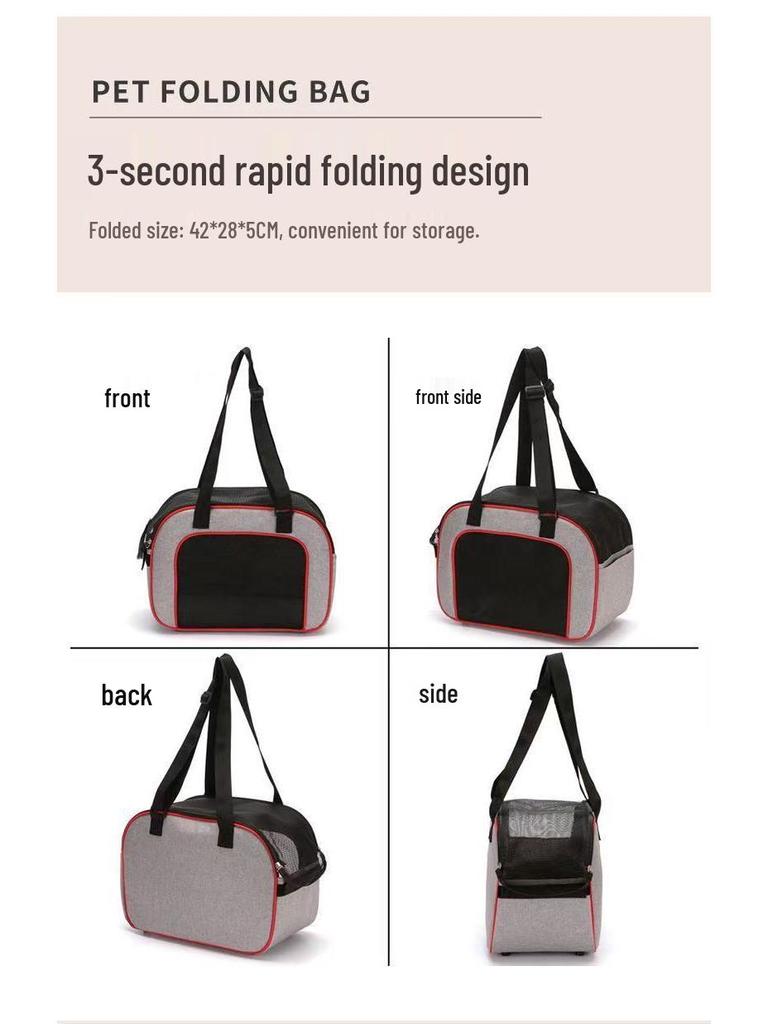 Portable Multifunctional Pet Bag: Crossbody, Handheld & Breathable Carrier for Cats and Dogs, Foldable Design for Easy Outings