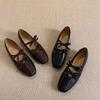 Fashion French retro bow shallow opening single shoes for women 2025 autumn new style square-toed, thick-heeled Mary Jane shoes