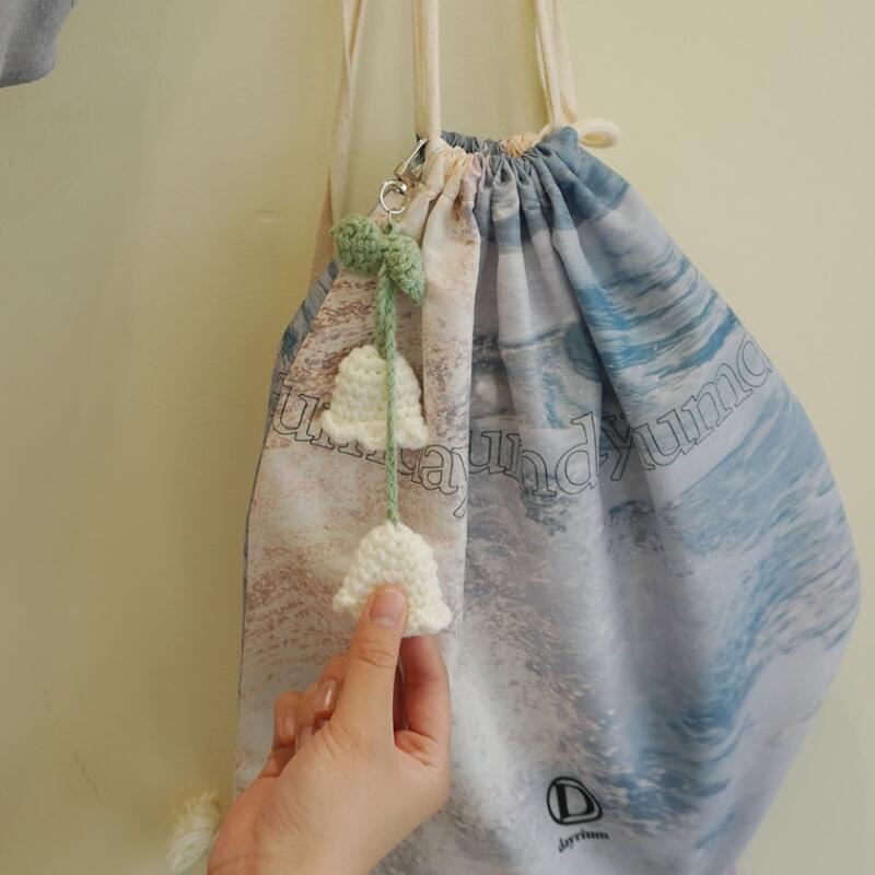 Silverbell Knit Flower Bag Keychain 4 types of pretty flower hand-knitted