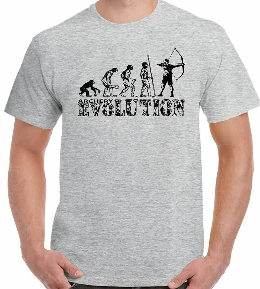 Funny Archer Long Bow Arrows Target Archery Evolution TShirt 100 Cotton ONeck Short Sleeve Casual Unisexs Tshirt Size S3XL