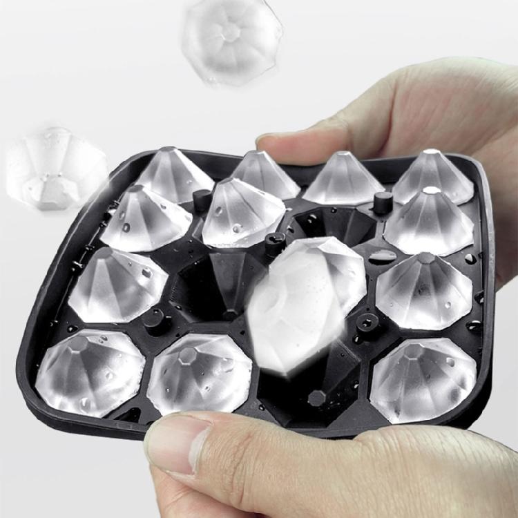 Silikon Eiswürfelbereiter Eiswürfelformen Diamantförmig Flexibel DIY Eiswürfelbehälter