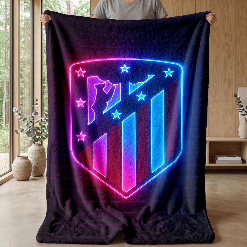 Atletico Madrid Theme blanket Soft Flannel Fleece Blanket Warm Lightweight Throw Blanket for Home Sofa Bed