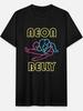 [Neon Graphic Jiu-jitsu Tee] Brazilian Jiu-jitsu Neon Knee Belly Funny Men'