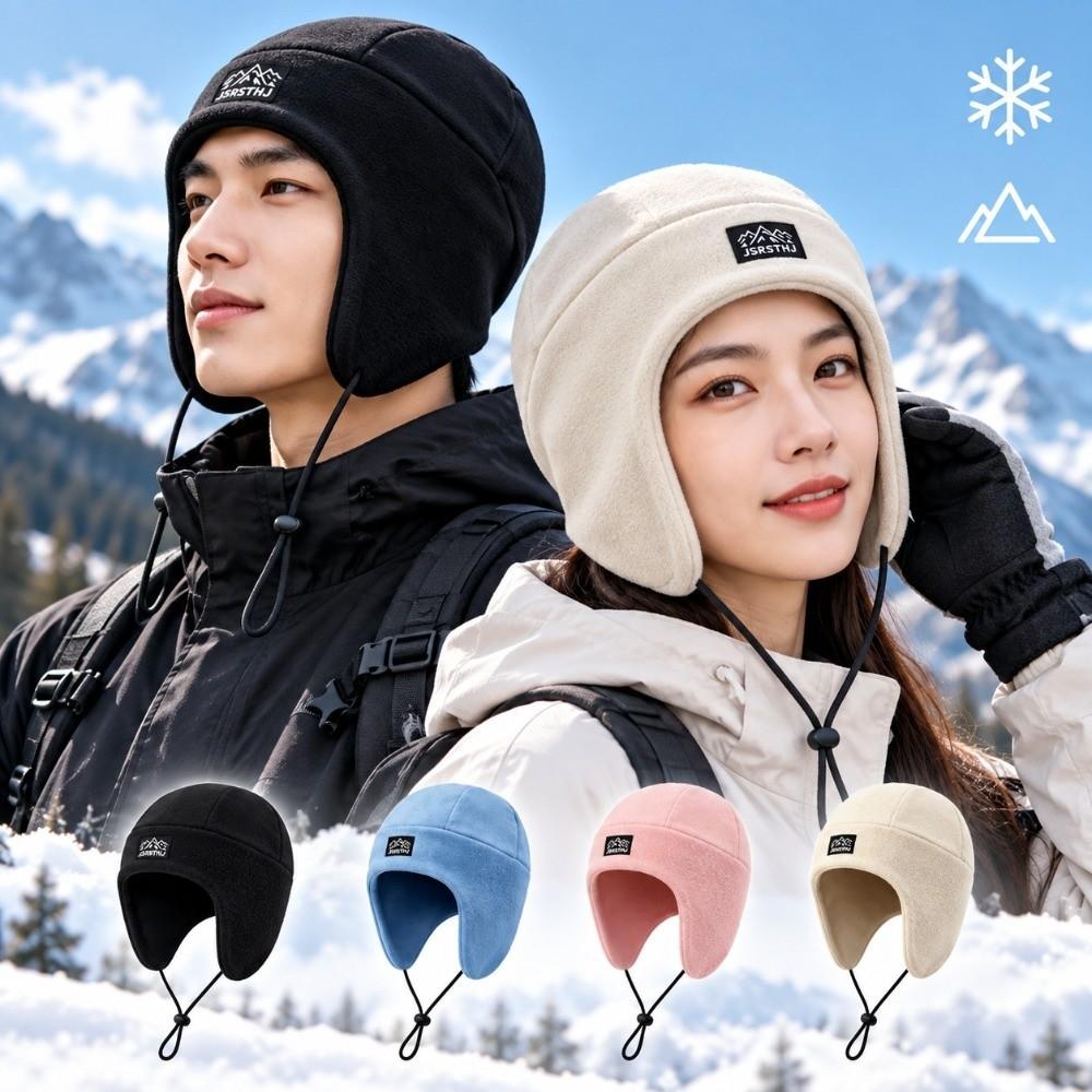 Cold Resistant Fleece Trapper Hat Warm Ear Protection Cold Resistant Hat  Outdoor Activities