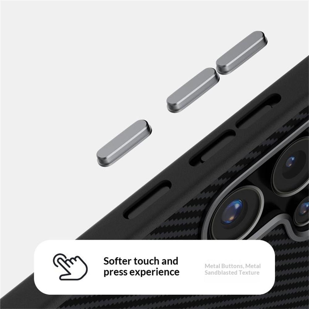 ABEEL For Samsung Galaxy S25 FE Magnetic Case Carbon Fiber Texture TPU PC PU Phone Back Cover