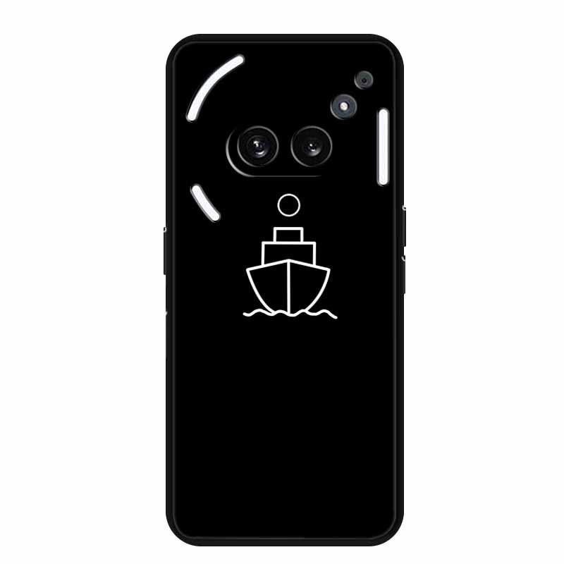 Nothing Phone 2A Luminous Hole TPU Soft Black Case with Simple Line Design