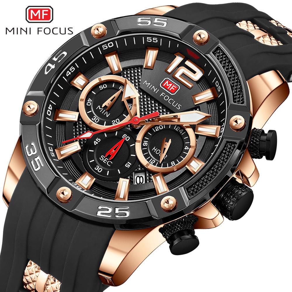MINI FOCUS 0349G Multifunctional Waterproof Quartz Sport Watch for Men
