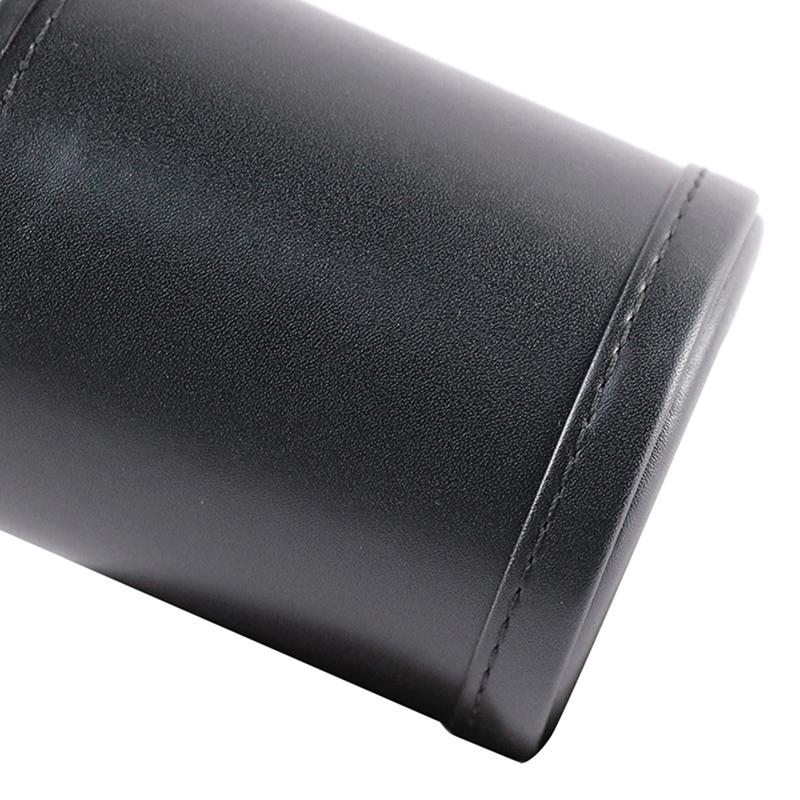 1X Black Pu Leather Flannel Mute Dice Cups With 5Pcs Dices Bar Game Supplies