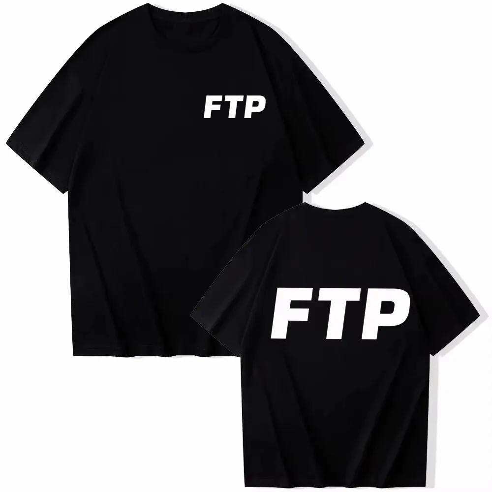 2025 Ftp Printed Tshirts Unisexs and Womens Harajuku Rap Styles Music Round Neck Short Sleeve Casual Loose Clothes