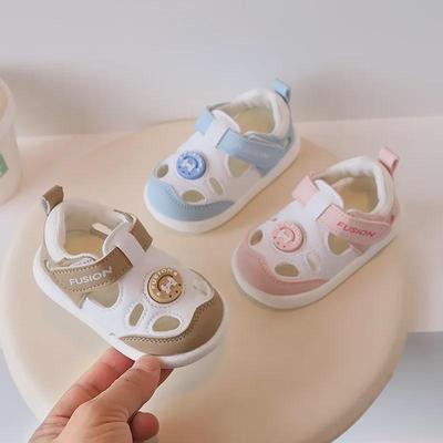 2024 Soft Sole Baby Sandals: Non-Slip, Closed-Toe, Breathable Leather Shoes for 1-3 Year Olds (Unisex)