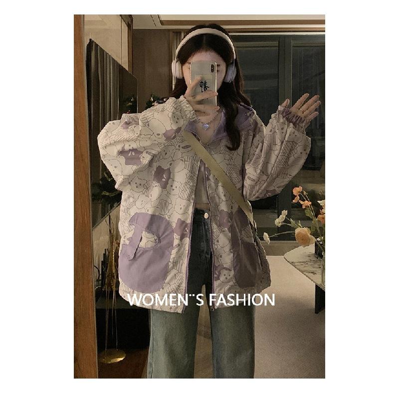 Girl in a reversible jacket2026New Spring and Autumn Thin Casual Jacket, Windbreaker