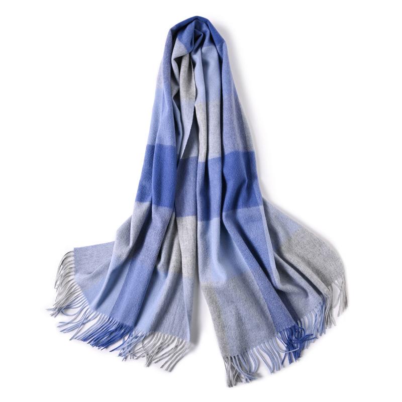 Milk camel pure wool scarf women's autumn and winter versatile thickened cashmere scarf new shawl dual-purpose