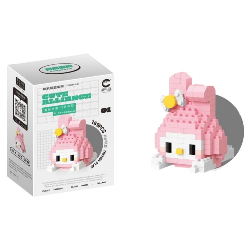 99 style Hello Kitty Building Blocks Cartoon Figures Kuromi Bricks My Melody Children's Assembly Toys Cinnamoroll Gift