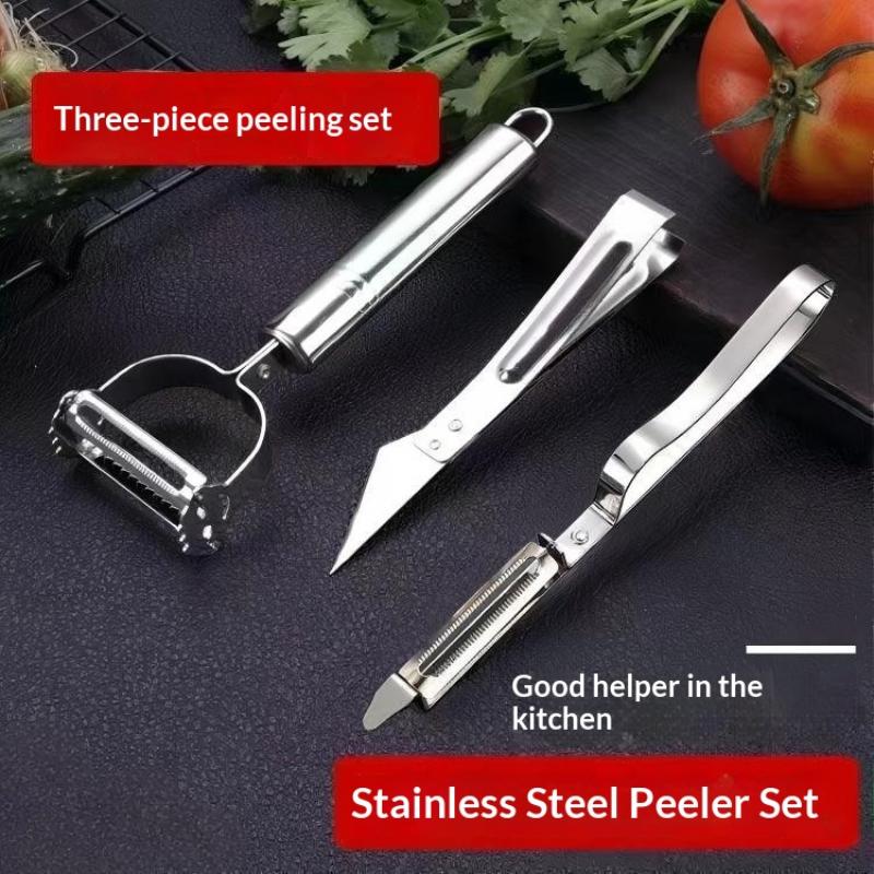 1/3Pcs Stainless Steel Vegetable Peeler Set Multifunctional Fruit Slicer Cutter Tools Potato Carrot Grater Julienne Peeler