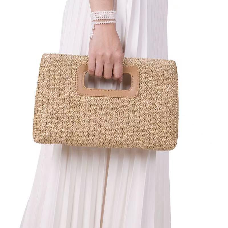 Fashi Women Summer Bohemian Straw Bag Color Woven Beach Crossbody Bag Shoulder Messenger Bag Girls Handbags Straw Bag Gifts (30cm<Max Length<50cm) хаки