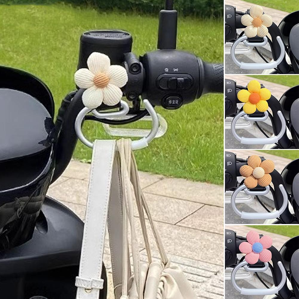 Aluminiumlegierung Motorrad Lenker Haken Helm Aufbewahrung Gepäcktasche Aufhänger Halter mit Blume Für Fahrrad Roller Elektrofahrrad