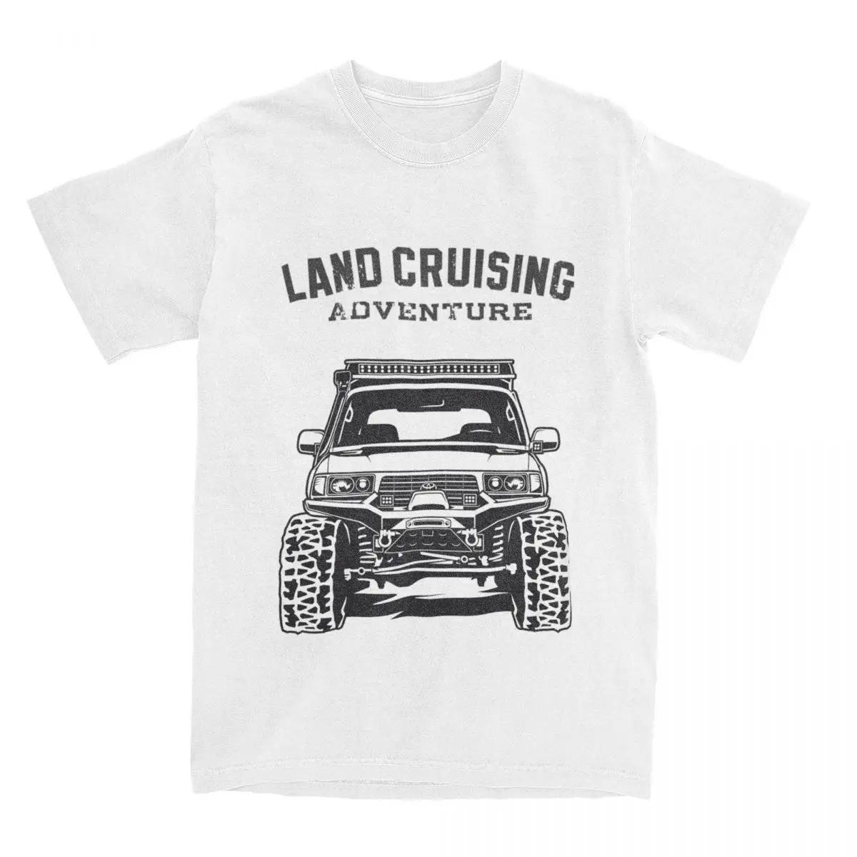 

Винтажные футболки для приключений на Land Cruiser 80 по бездорожью, мужские, из чистого хлопка, с графикой автомобиля FJ80 для бездорожья S