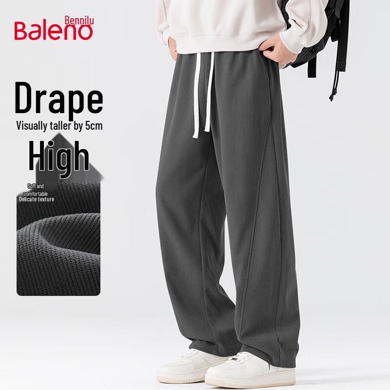 Baleno Men's Chenille Straight-Leg Casual Trousers