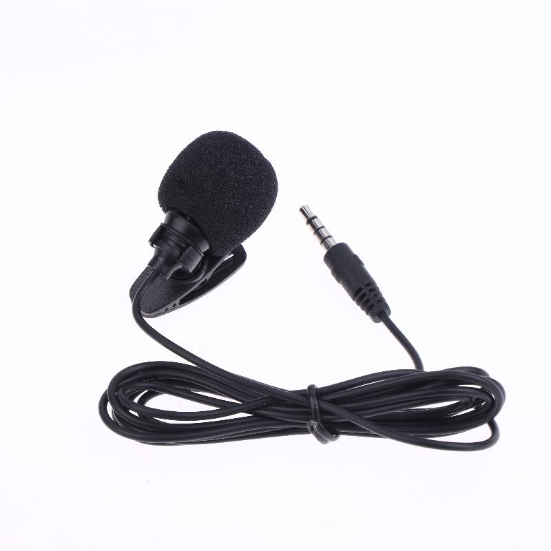 Black Hands-free Condenser Clip-on Lapel Mic 1.5 Meters Mini Portable Lavalier Wired 3.5mm Microphone For Phone And Laptop