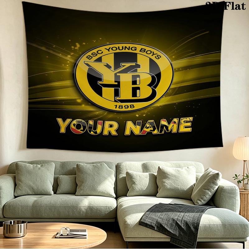 Custom Name BSC Young Boys Printed Tapestry – Wall Hanging for Bedrooms, Dorms, and Home Decor