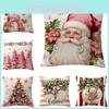 Cover Christmas Cushion Santa Claus Pillow Case Sofa Home Xmas Home Gift Decor