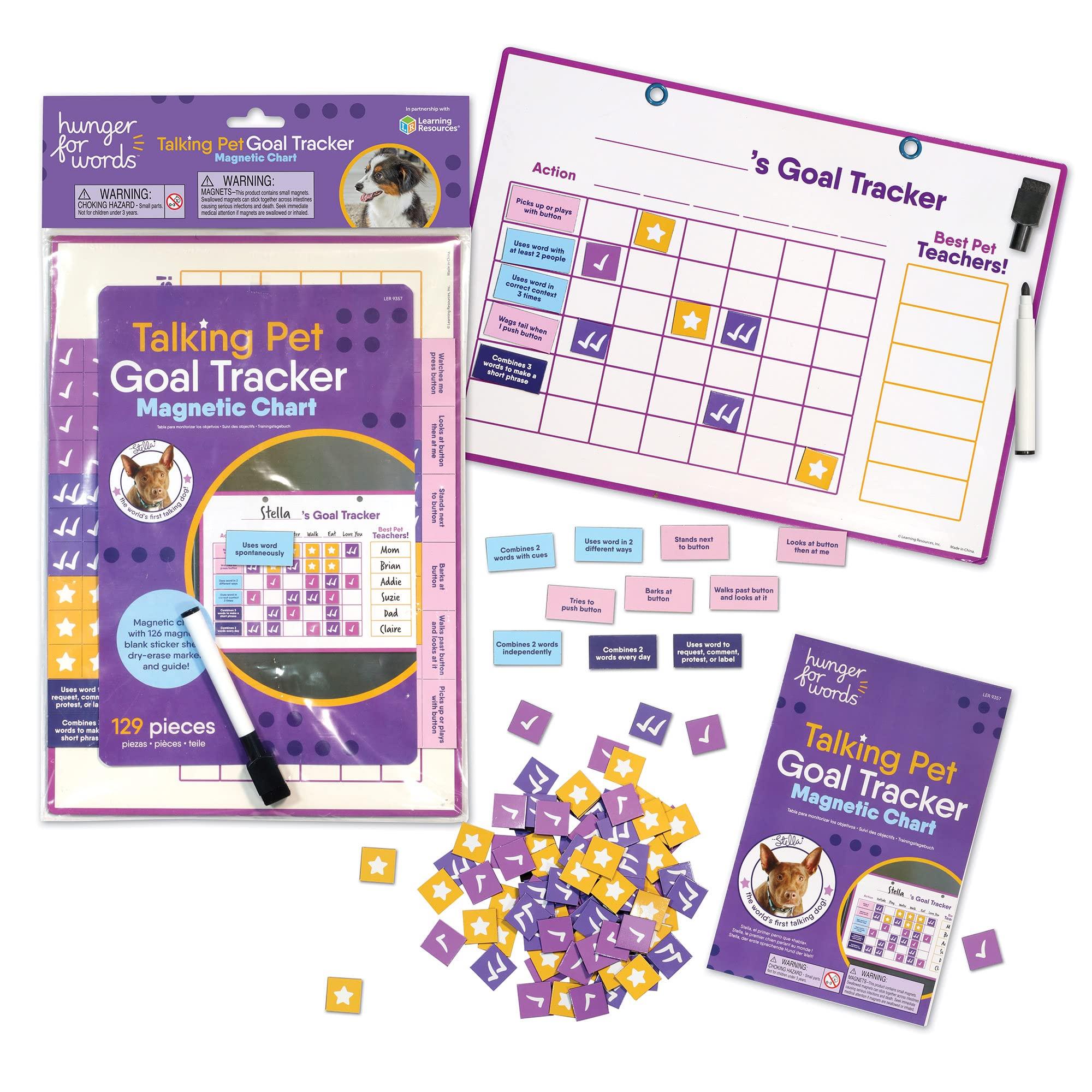

Hunger for Words Talking Pet Goal Tracker Magnetic Chart Dog Training Record Set, 129 Pieces, LER9357, Authentic
