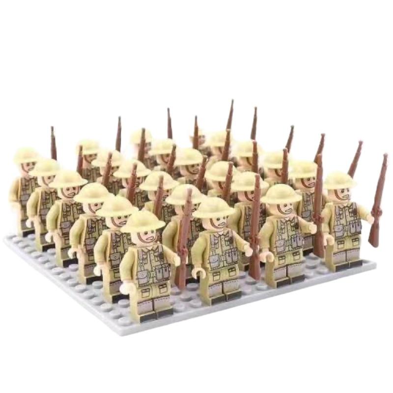 24PCS/SET WW2 Military Soldiers Rifle Weapons Gun Figures Parts Blocks Assembly DIY Model Building Kits Toys