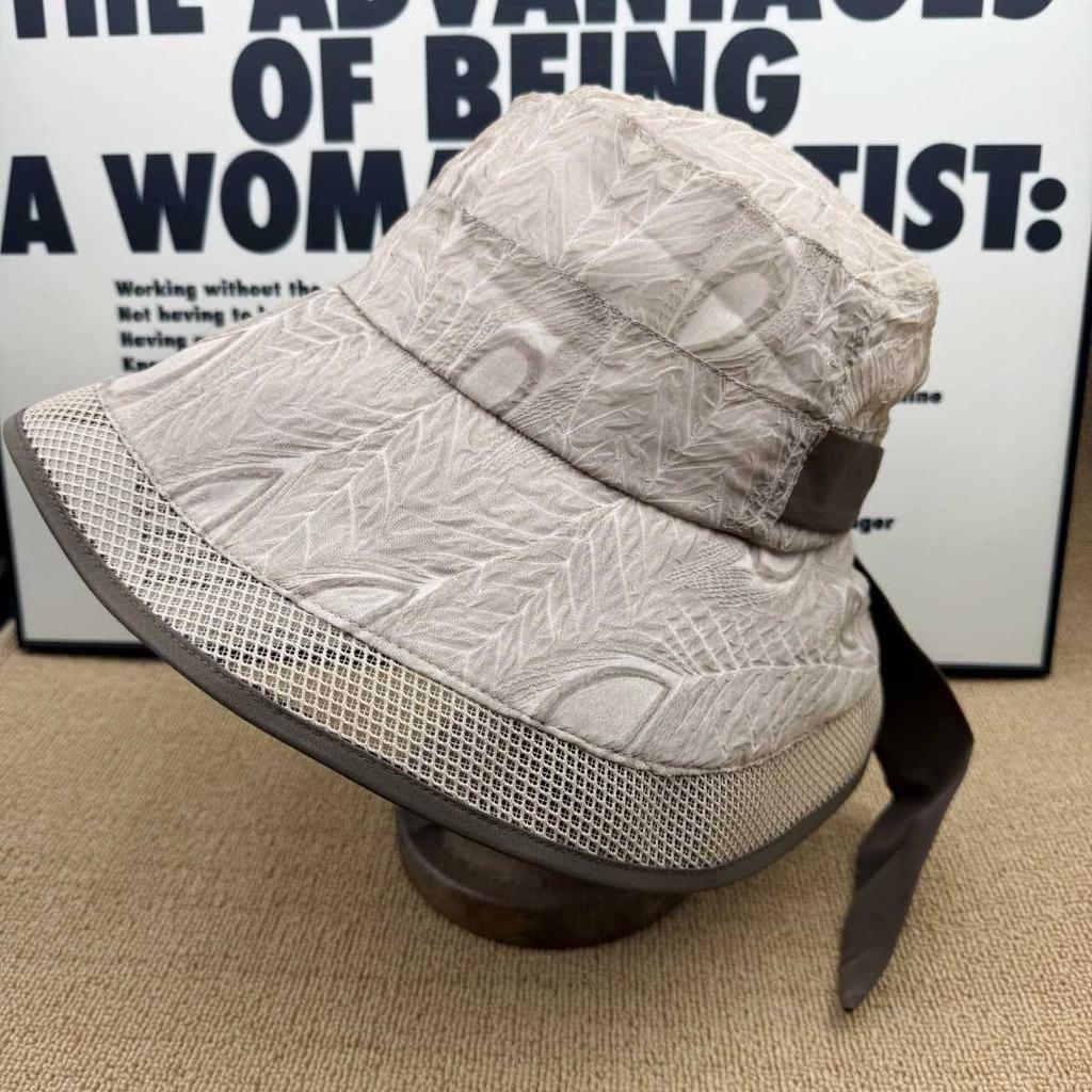 Summer outdoor commuting big eaves mesh yarn sun protection bucket hat women's UV protection face small sun hat