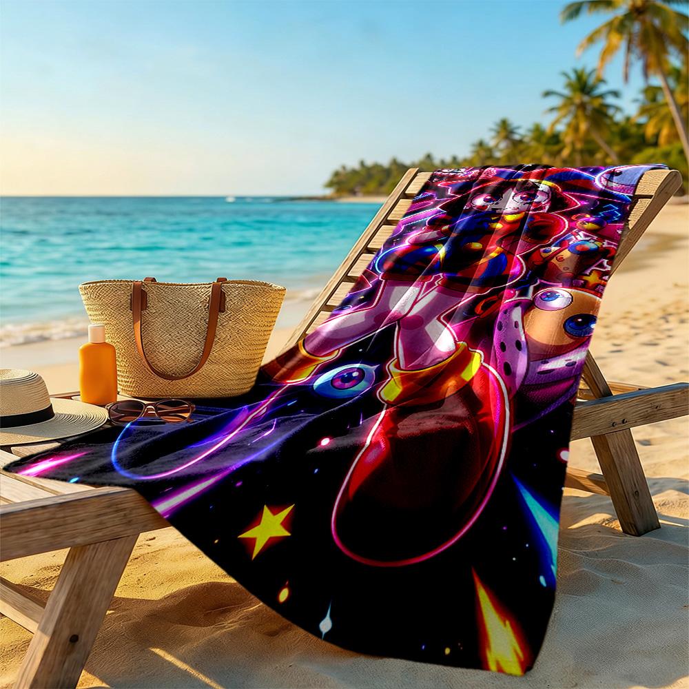 Digital Circus Beach Towel Soft Durable Quick-Dry Comfortable Lightweight Suitable for Sports, Travel, Swimming, Yoga, Bathroom, Beach, And Pool