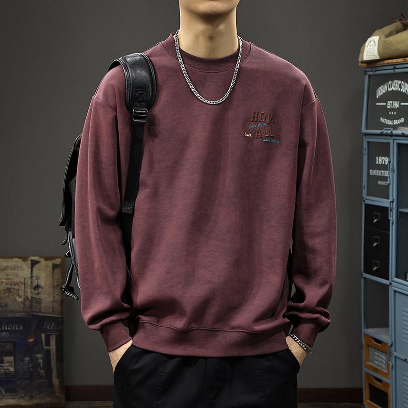 Осенний американский ретро-печатный мужской свитер с буквенным принтом — фото 7