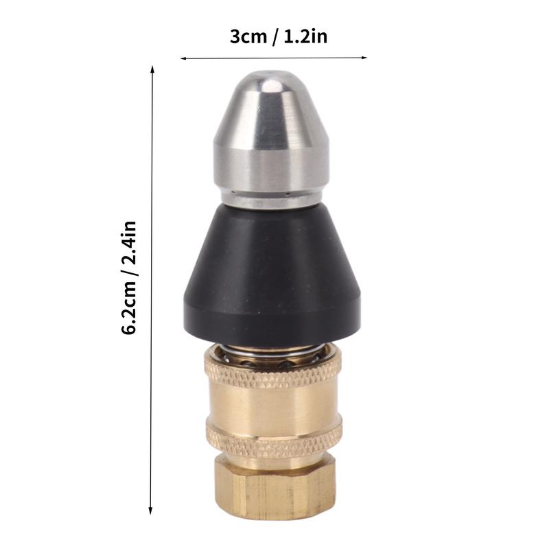 Pressure Sewer Jetter Nozzle G1/4 Sewer Pipe Cleaning Nozzle Stainless Steel Durable G3/8 Female Thread Pipe Washing Nozzle