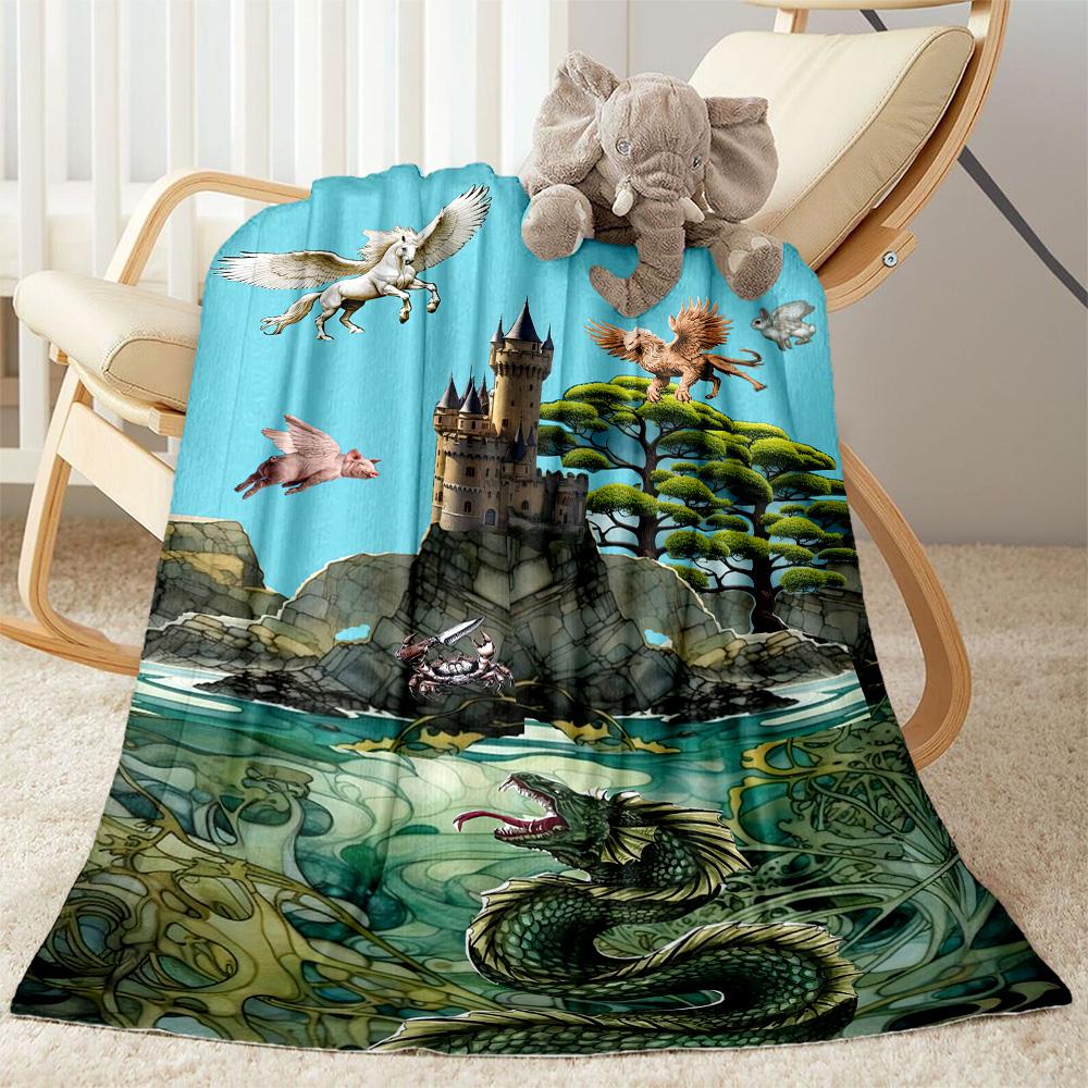 Gothic Style Blanket Soft & Cozy Suitable for Couch Seaside Bed All-Season Use Playful Design Gift for Travel Home Birthdays