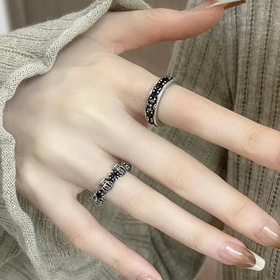 Cross Dark Wind Cold Wind Vintage Punk Premium Sense Crown Ring Index Finger Ring