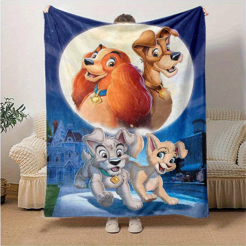 1pc, Lady & The Tramp Throw Blanket Soft & Cozy Home Decor for Couch, Bed, Car, Travel, Camping, Office Nap Perfect Gift for Lady