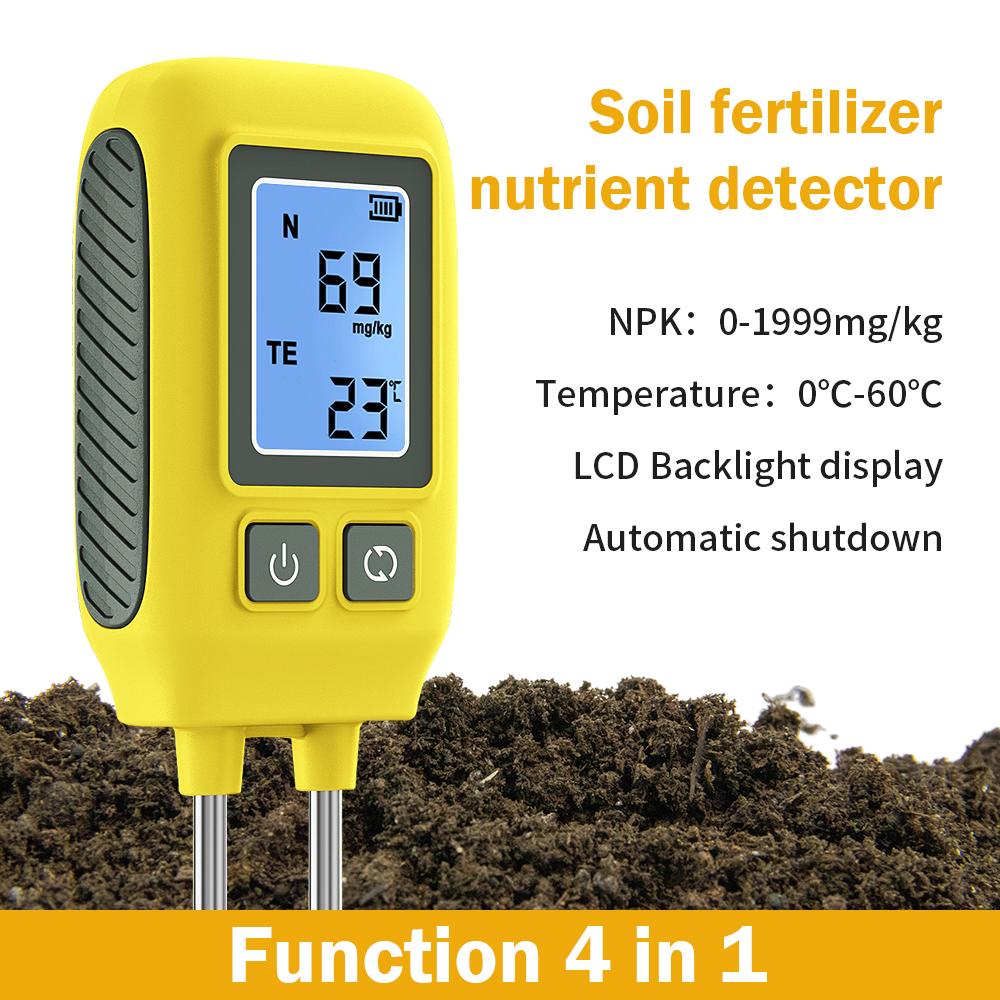 NPK Soil Temperature Sensor Nitrogen Phosphorus Potassium Nutrient Detector Fertility Meter Tester Greenhouse Garden