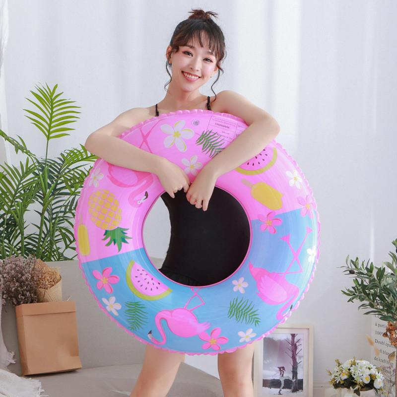 Child Inflatable Firebird Shell Swim Ring Pvc Thickened Print Pattern Swimming Ring For Boy And Girl