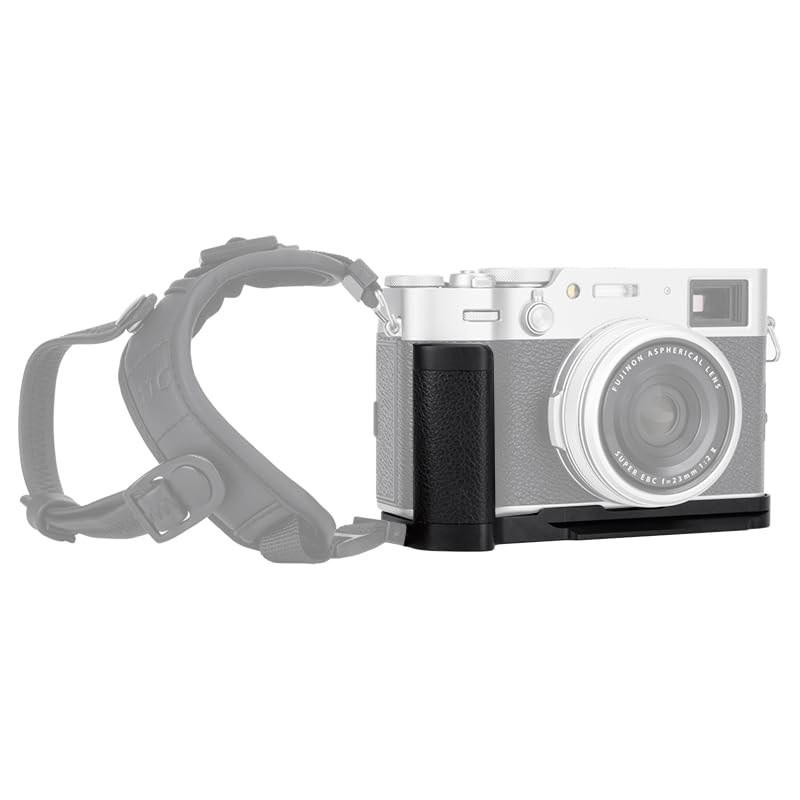 JJC Metal Hand Grip for Fujifilm Fuji X100VI Camera, Convenient Memory Card & Battery Replacement, Black