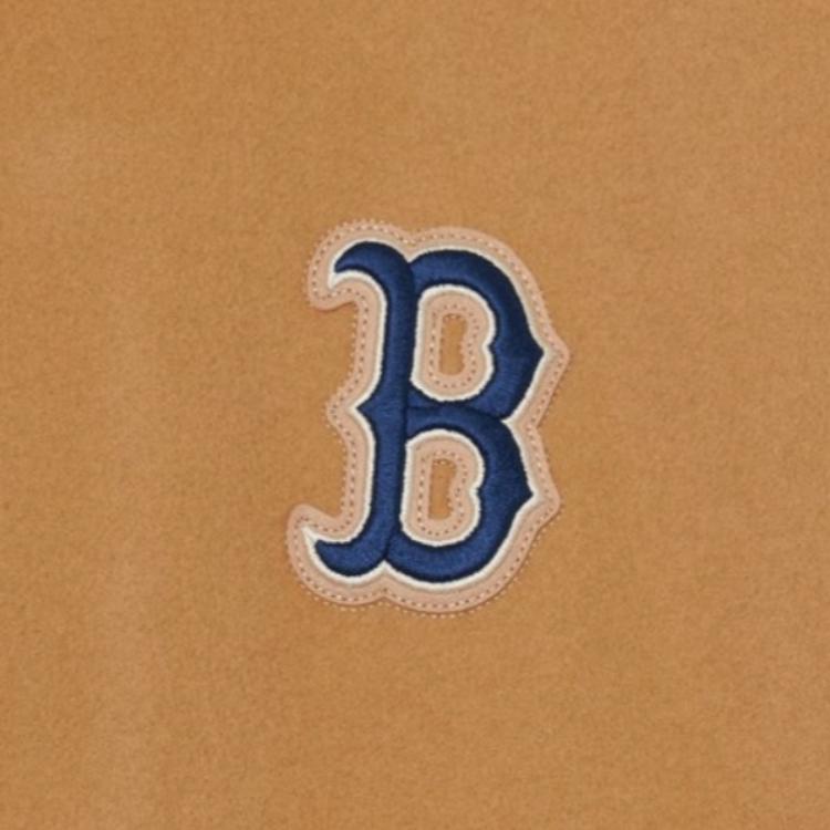 MLB Letter Logo Spliced Single-Breasted Baseball Jacket Unisex Jackets Sand-Yellow 3AJPB0131-43SAS