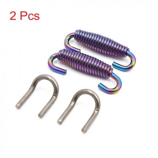2pcs Stainless Steel Colorful Motorcycle Exhaust Pipe Spring with Pull Hook