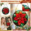 Acryl Hängeornament Buntglas-Stil Florales Design Dekorativer Fenster-Sonnenfänger Innen Außen Verwendung Kreisförmige Form