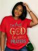 TXWomen's Crew Neck Short‑Sleeve Graphic T‑Shirt, "I Am Proof That God Answers Prayers" Christian Faith Statement Print, Fashion New Arrival,