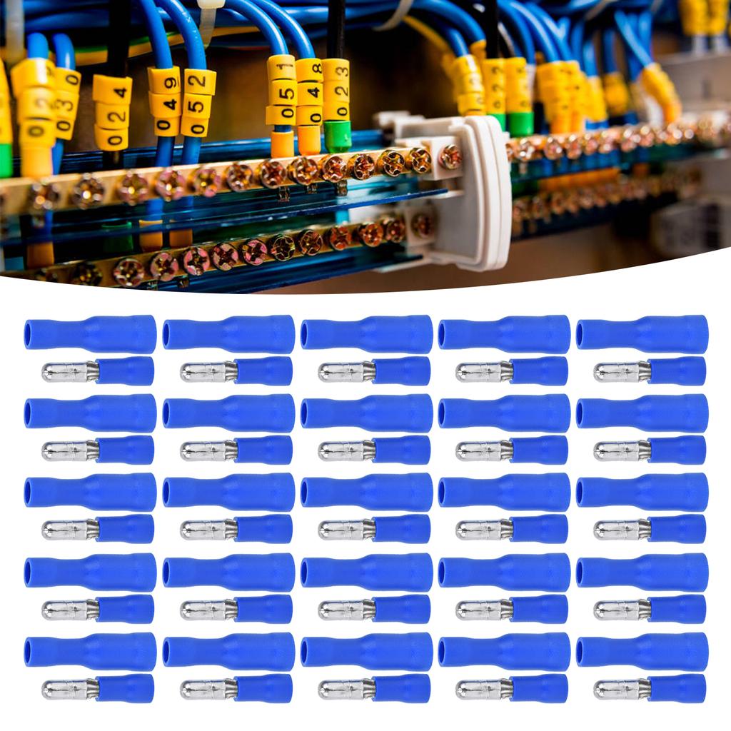 25 Pairs Insulated Wire Terminal Male Female Quick Crimp Electrical Butt Connector for 16‑14AWG