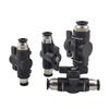 BUC-6 Black Pneumatic Quick Coupling Manual Valve Steering Switch Manual Ball Valve Air Hose 4 6 8 10 12mm